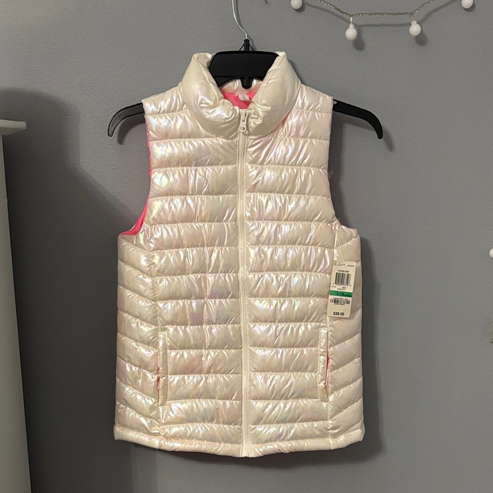 Ideology Iridescent Cream Puffer Vest
